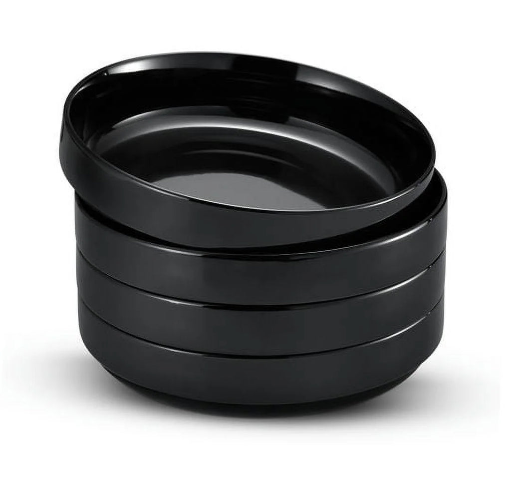 Black 47 oz Ceramic Pasta Bowls Set of 4 Z989298