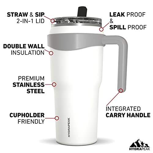 40oz Stainless Steel Double Wall Vacuum Insulated Tumbler With Handle And 2 in 1 Straw Lid Q404972
