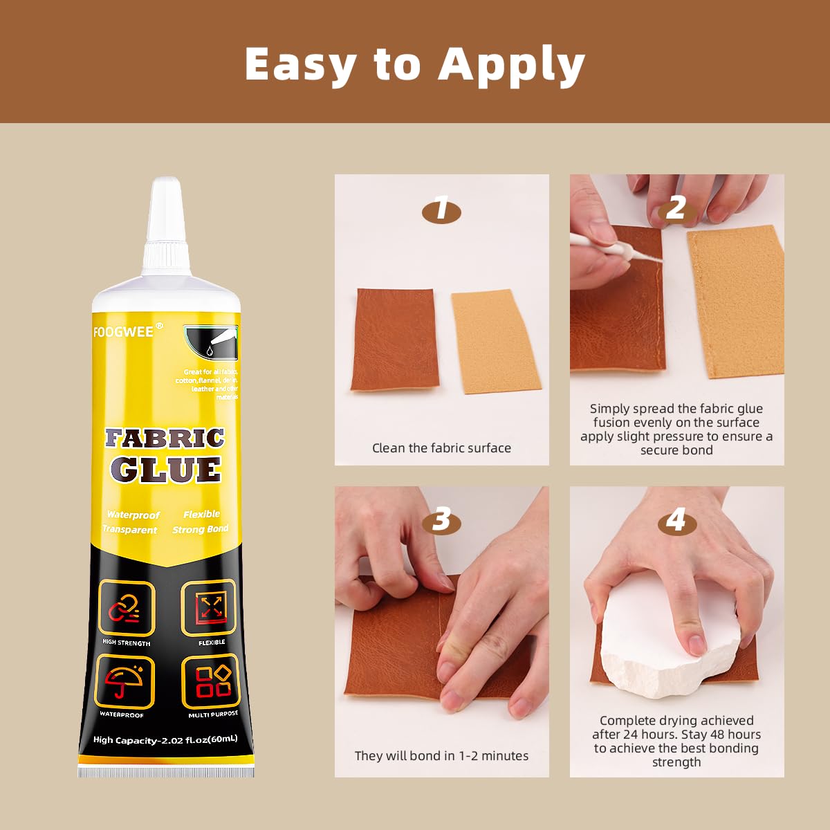 60ml Permanent Fabric Glue O9974