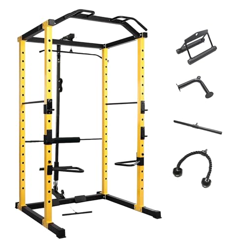 2.35" x 2.35" Power Cage Squat Rack with Attachments and Accessories F472