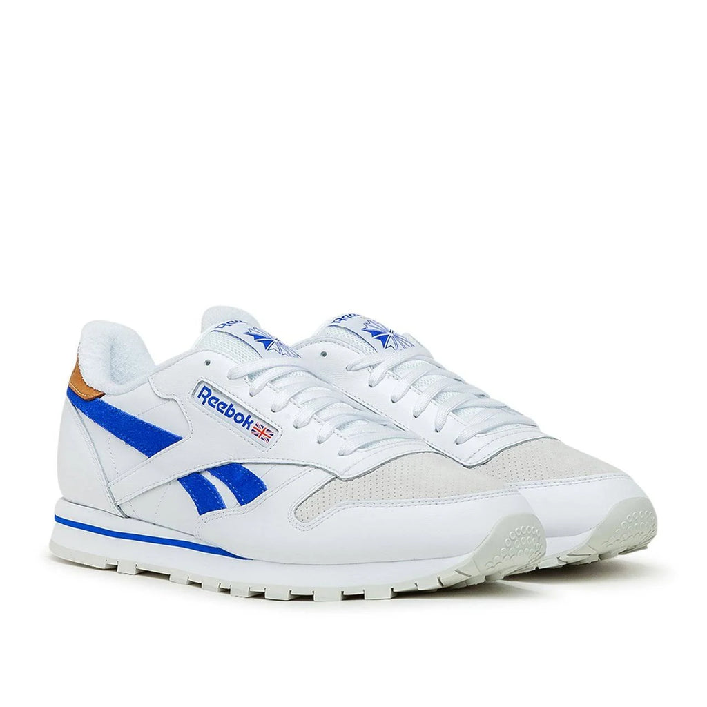 White Blue Leather Shoes P1022