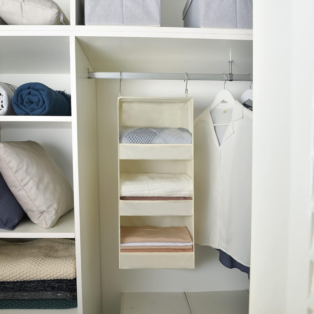 3-Pack Cloth Storage Bins & 1-Pack Hanging Closet Organizer K4457