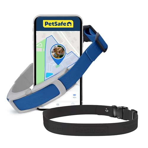 GPS Dog Collar with App, Waterproof Rechargeable (Blue, Grey) Y2567