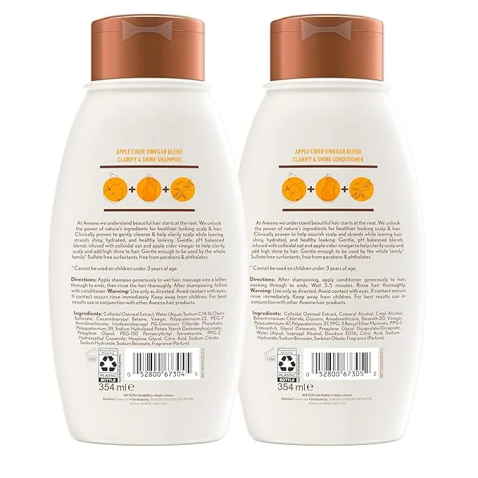 Apple Cider Vinegar Clarifying Shampoo and Conditioner Set, 12 fl oz R29672