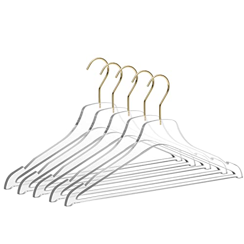 5-Pack Clear Acrylic Hangers with Gold Hooks C949