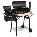 Charcoal Camping Grill with Wheels and Thermometer D6011