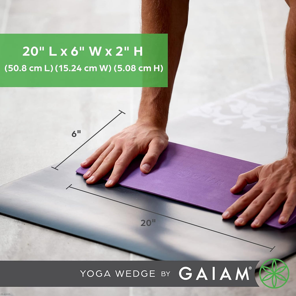 Lightweight EVA Foam Yoga Wedge Block, Deep Purple, 20" L x 6" W x 2" H G714