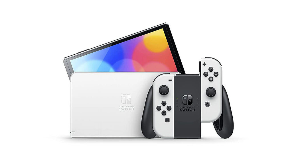 Nintendo Switch OLED White Joy-Con Console & Controller Skin Voucher Bundle I72678