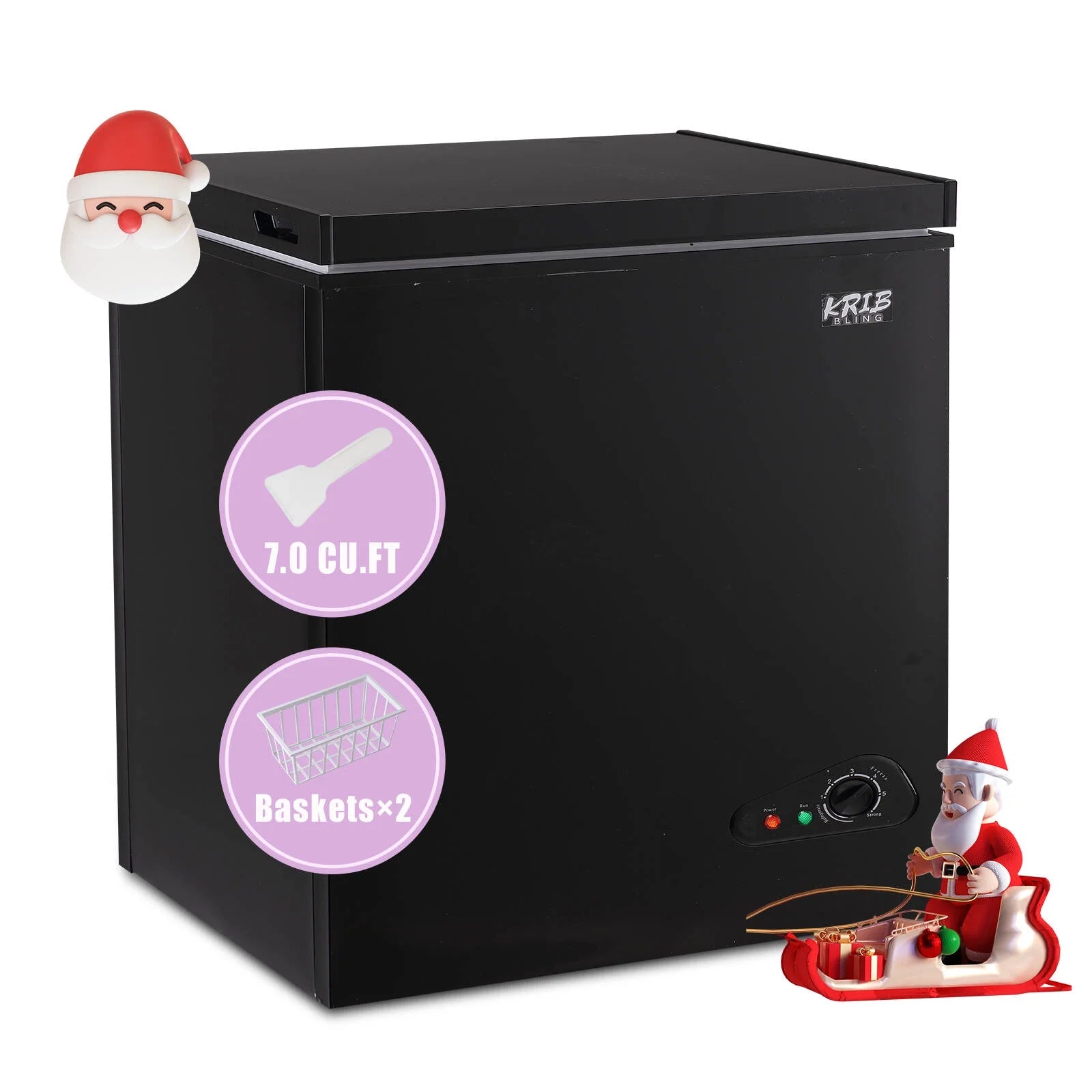 Black 7.0 Cu.Ft Chest Freezer with Removable Basket D38388