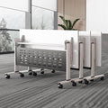 White Folding Conference Room Table with Silent Wheels S3361