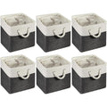 6 Pcs 11 x 11 Inch Fabric Cube Storage Bins with Handles Z226
