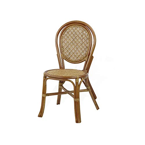 Set of 2 Natural Rattan Side Chair with Cream Cushion E858766