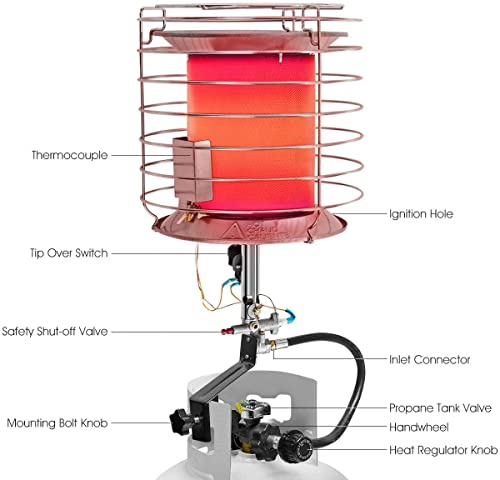 35,000-42,000 BTU Portable Propane Heater with Tip-over Switch & Safety Shut-off H4304