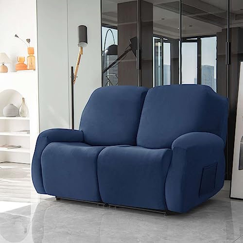 4 Seat 10-piece Velvet Recliner Couch Covers with Pocket X213