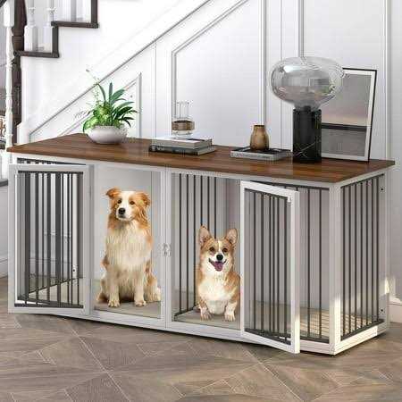 Large Wooden Dog Crate with Double Doors R1199