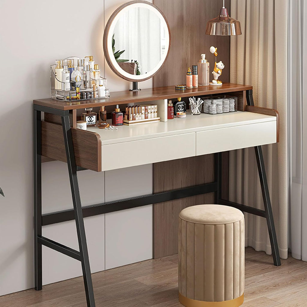 Solid Wood Vanity Set with 2 Drawers and Lighted Mirror L538410