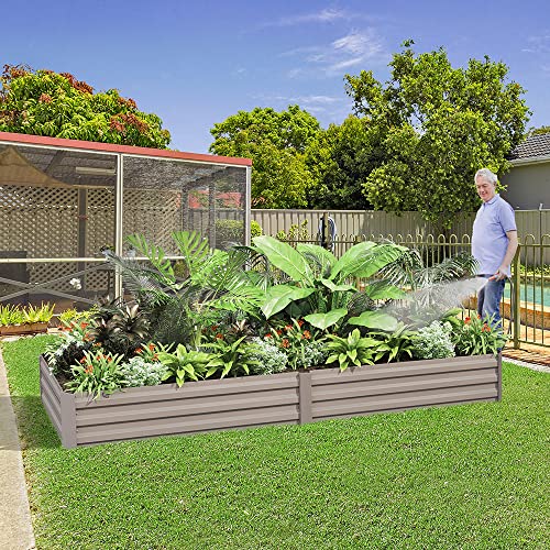 Gray Steel Raised Garden Bed (8x2x1FT) S262