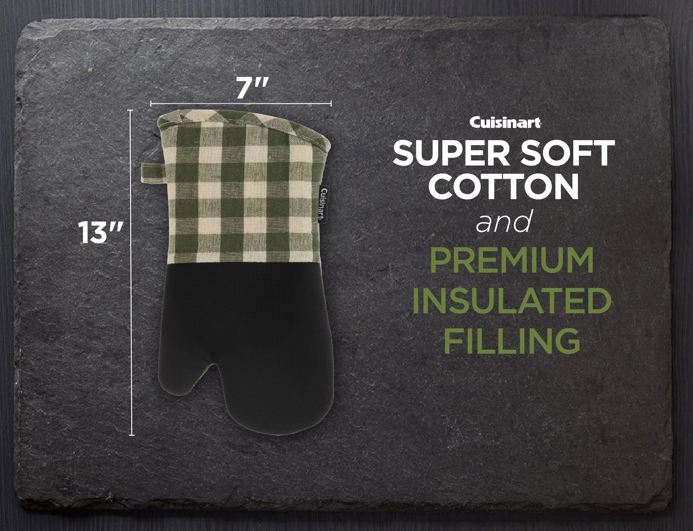 Olive and Ivory Plaid Oven Mitts 2 Pack E987