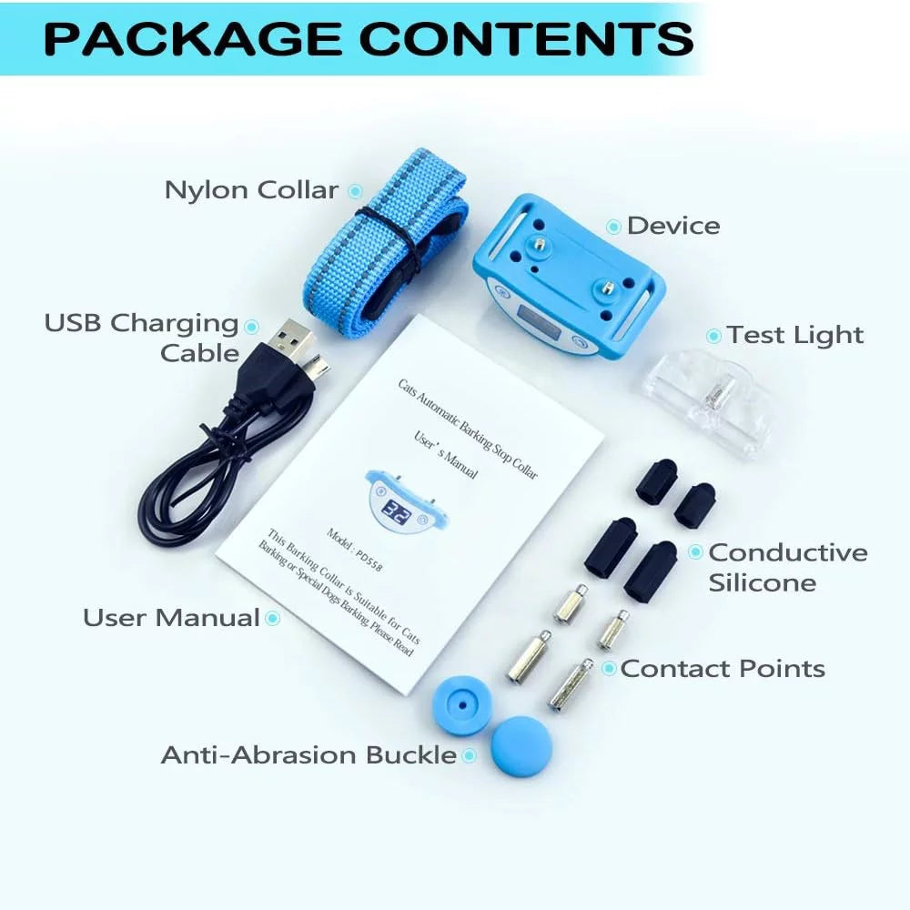 Cat Shock Collar with Sound Vibrate and Shock 3 Working Modes Waterproof Rechargeable Q5108