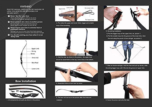 Black Metal Riser Takedown Recurve Bow T11807