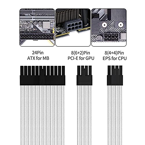 Black 5-Cable-Set 24Pin ATX CPU PCIE Cable Extension Kit A236