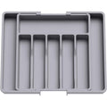 Grey Expandable Plastic Silverware Drawer Organizer H36058