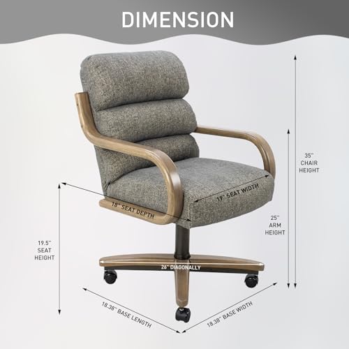 2 Set of Caster Swivel Tilt Dinning Chairs with Metal Frame R439189