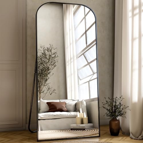 56x21 Inch Full Length Mirror with Aluminum Frame, Black T17478