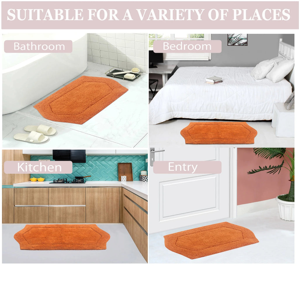 100% Cotton Tufted Bath Rug, 22" Round, Terracotta B953