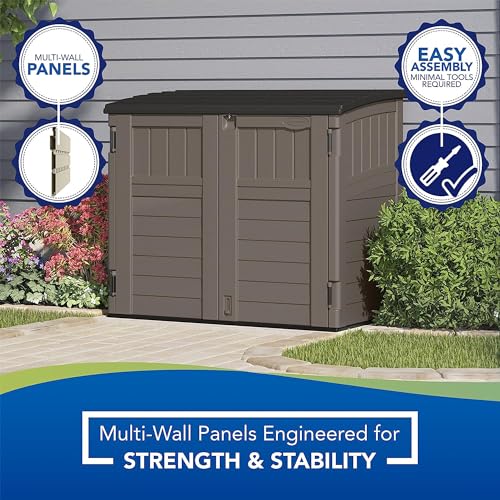 Outdoor Storage Shed, Horizontal, 4' x 2.5', Stoney Grey Z50604