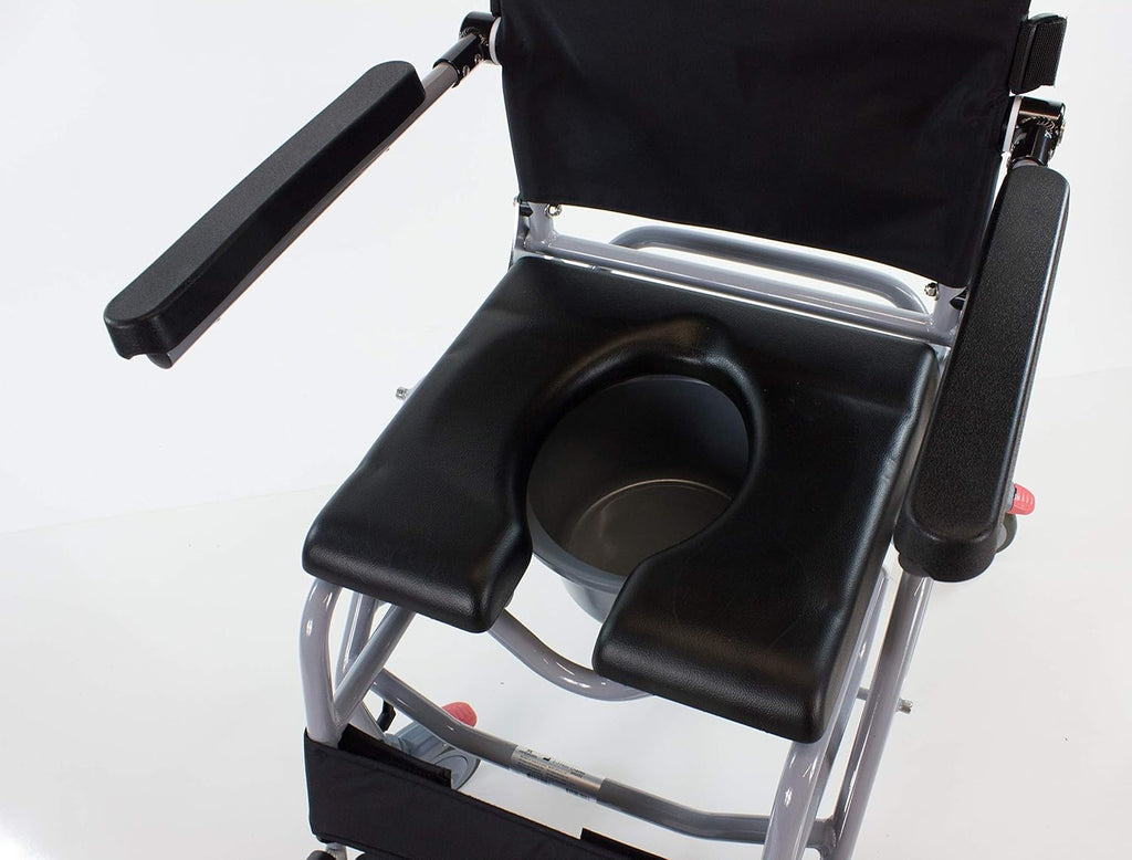 Tilt-in-Space Reclining Shower Commode Chair with Locking Casters C762