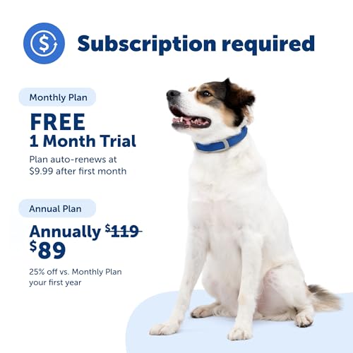 GPS Dog Collar with App, Waterproof Rechargeable (Blue, Grey) Y2567