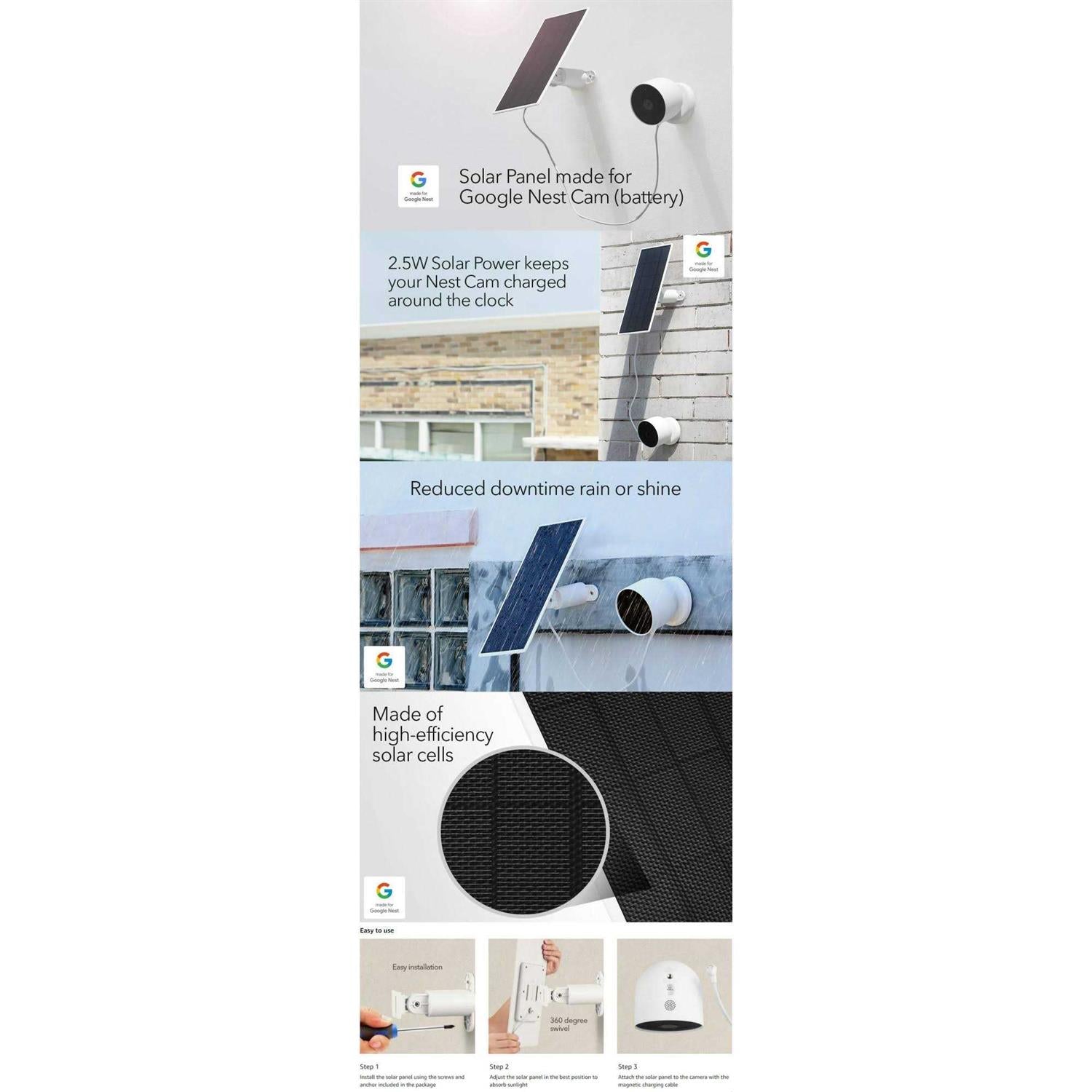 Solar Panel for Google Nest Cam S70942