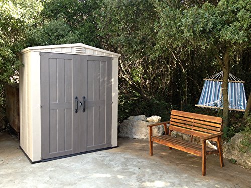 6x3 Outdoor Storage Shed Kit, Taupe & Brown I14491