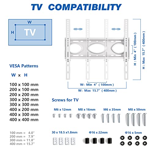 Mobile TV Cart for 23-60 Inch TVs, Height Adjustable Rolling Floor Stand with Wheels, Max VESA 400x400mm A565