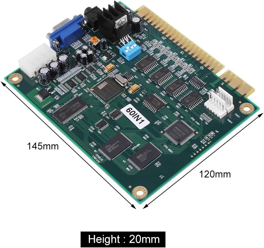 60 in 1 PCB Board Multi Game Board with VGA/CGA Output I6344