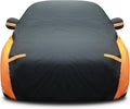 Black Orange Waterproof Full Car Cover for Sedan Length 194-208'' Height 59'' I761