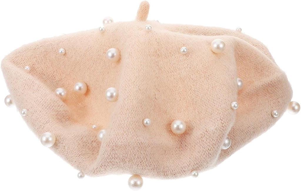 Beige Cashmere Wool Beret Q9643