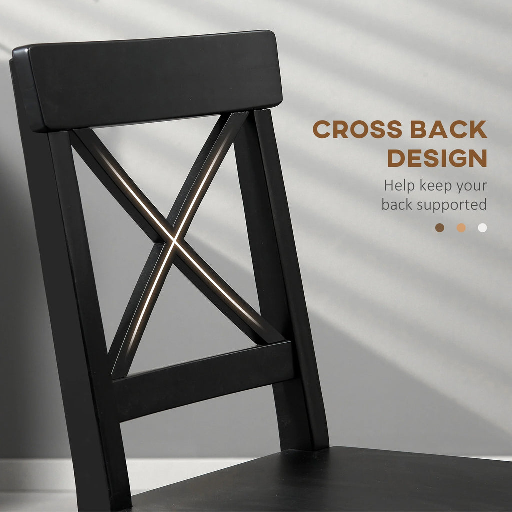 Black Wooden Dining Chairs Set of 4 G2524