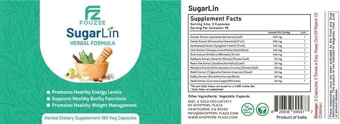 Herbal Support Supplement with Fenugreek, Turmeric, Gymnema Sylvestre, 180 Capsules F825326