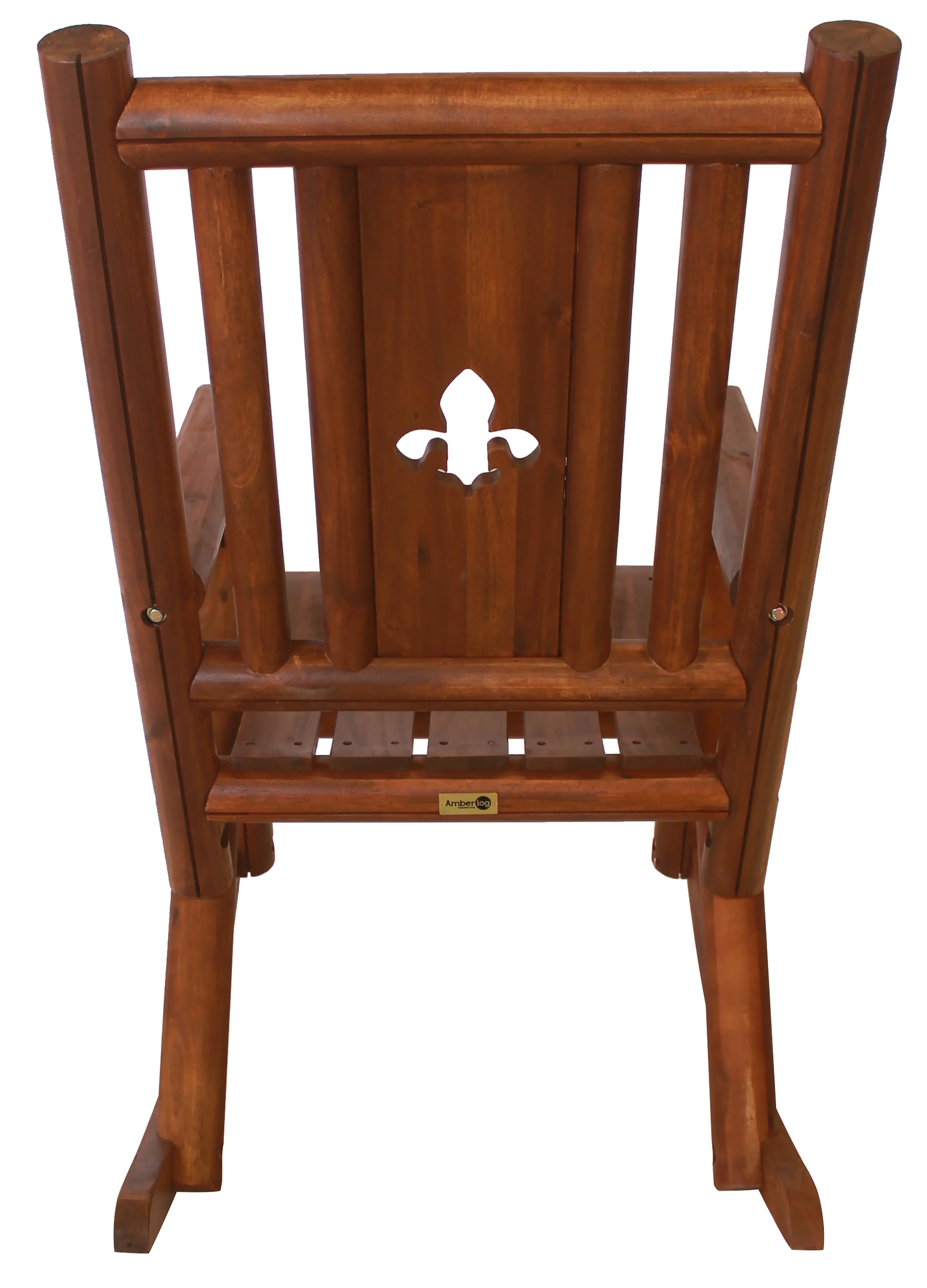 Brown Wood Outdoor Patio Rocking Chair I4151