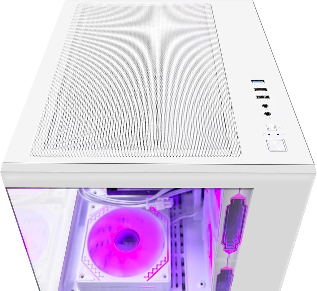White Gaming PC Desktop with AMD Ryzen 5 5600G RX 6650 XT 8GB 32GB DDR4 RAM 1TB M.2 PCIE SSD 240mm AIO Windows 11 Pro Y609143