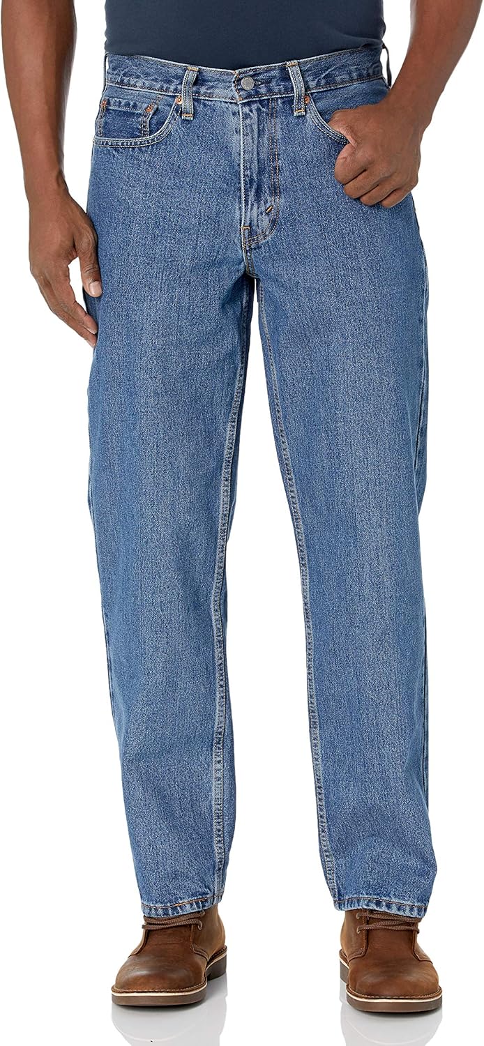Mens Relaxed Fit Medium Stonewash Jeans F815916