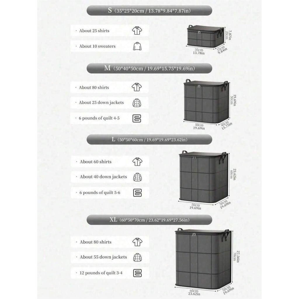 Black Thickened Foldable Storage Bag F1276