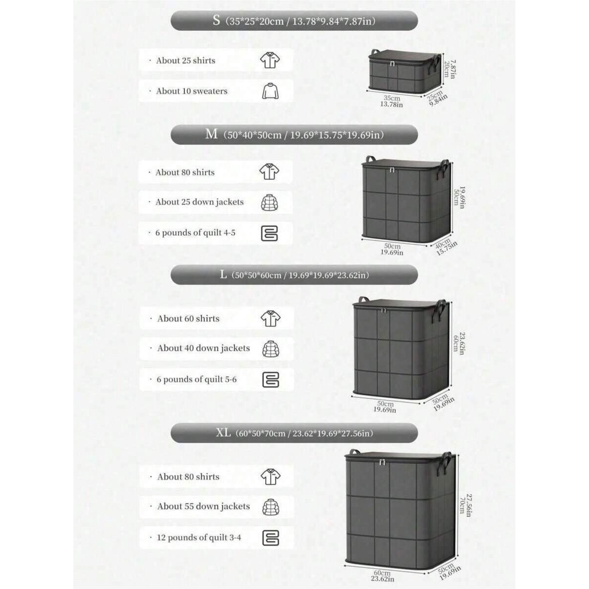 Black Thickened Foldable Storage Bag F1276