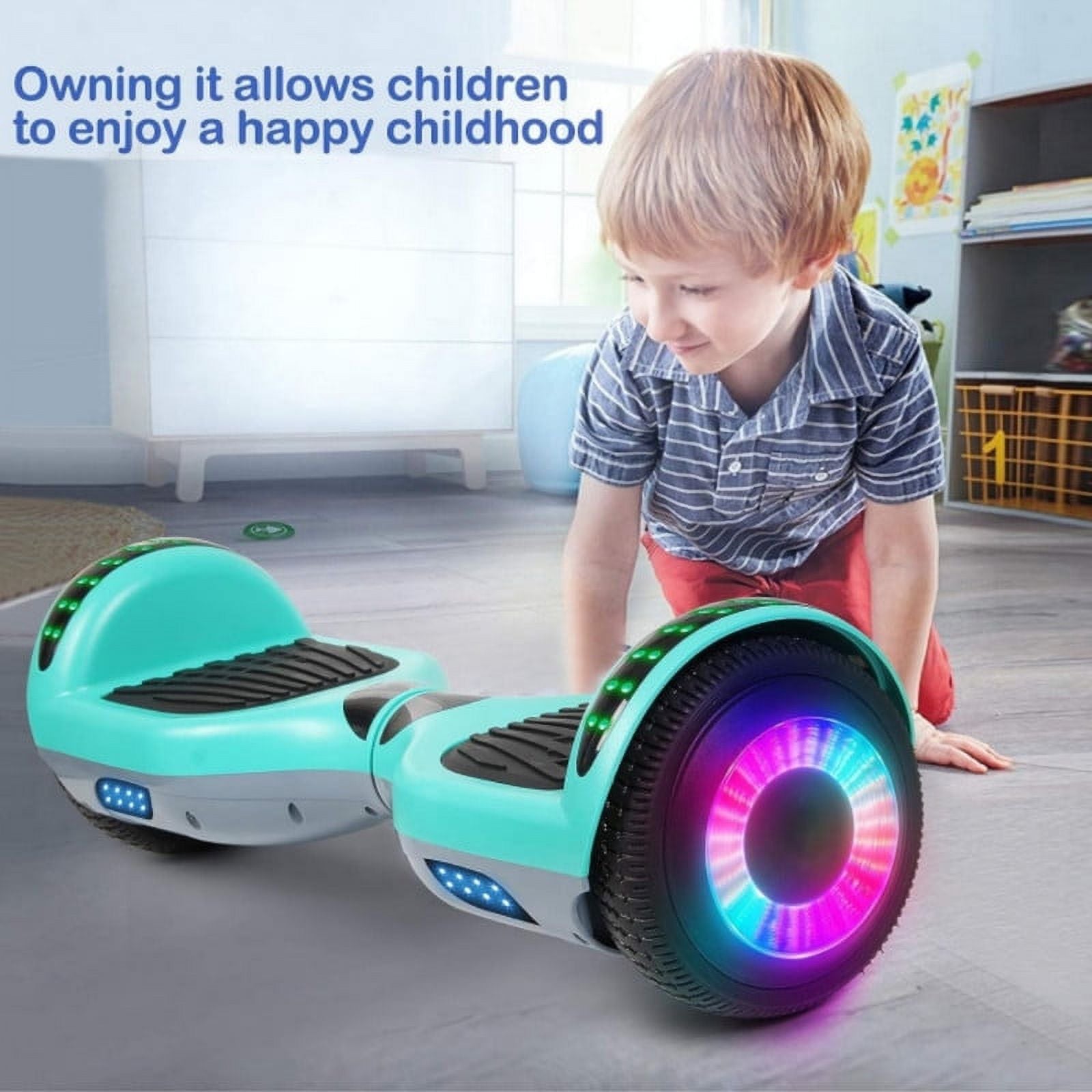 6.5 inch Off-Road All Terrain Hoverboard with LED Flash Wheels, Green Gray M825882
