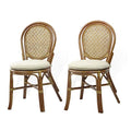 Set of 2 Natural Rattan Side Chair with Cream Cushion E858766