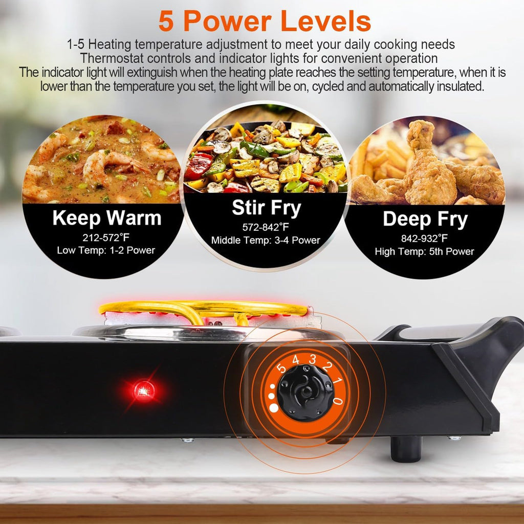 2000W Portable Double Coil Electric Hot Plate B7435