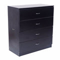 Black 4-Drawer MDF Wood Dresser N1549