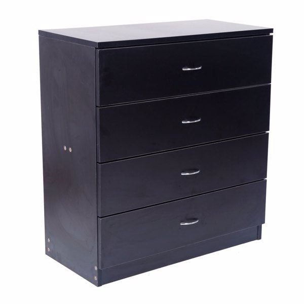 Black 4-Drawer MDF Wood Dresser N1549